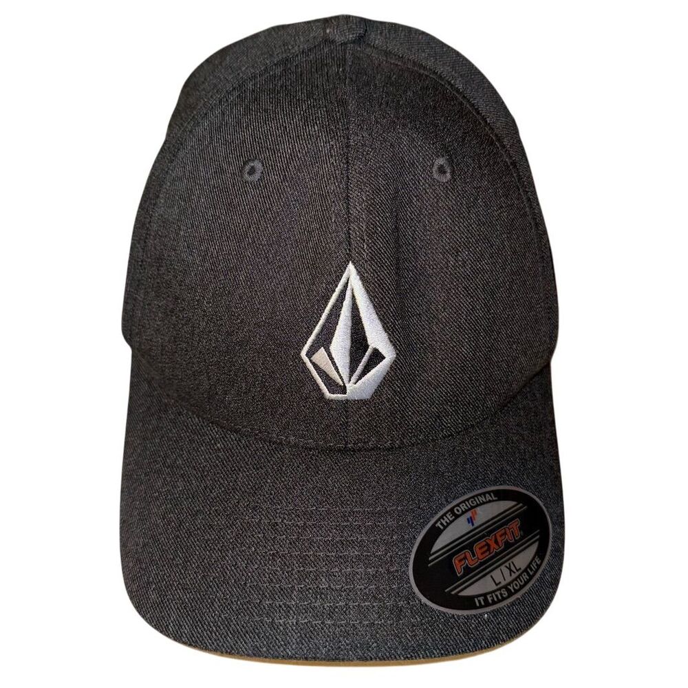 Volcom Men's‎ Gray Flexfit Hat Solid Snug Fit Comfortable